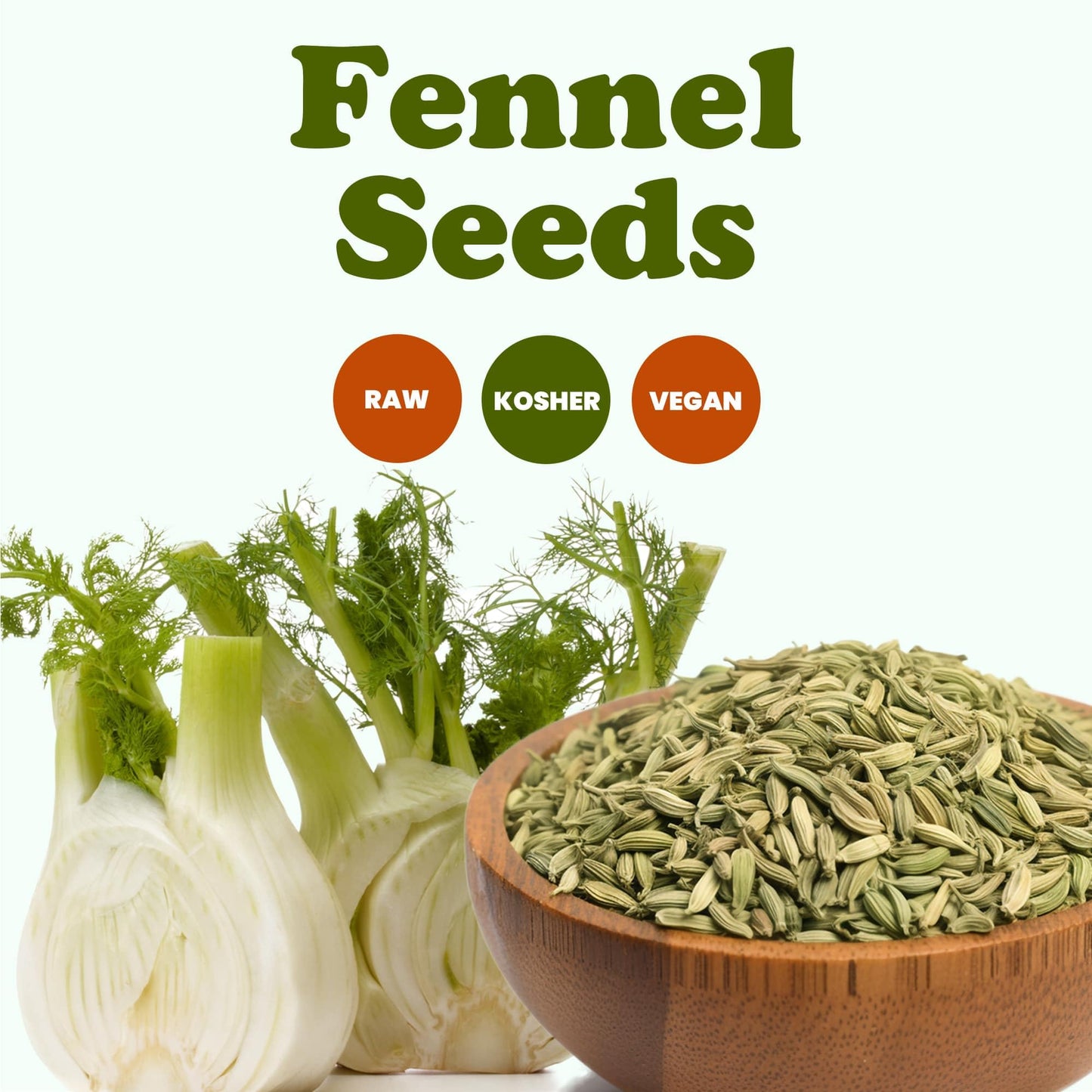 Food To Live Fennel Seeds, 2 Ounces - Whole Raw Seeds, Non-Irradiated, Kosher, Vegan, Bulk. Sweet Licorice Flavor. High In Dieta