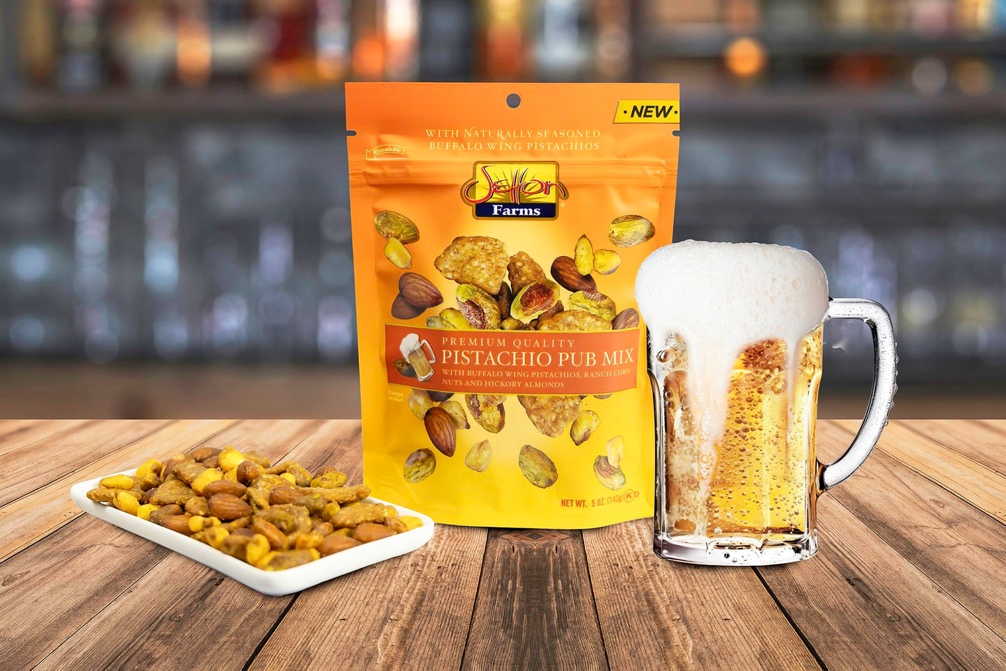 Setton Farms Pistachio Pub Mix 11 Oz. Value Bag. With Buffalo Wing Pistachios, Ranch Corn Nuts, Honey Roasted Sesame Chips And H