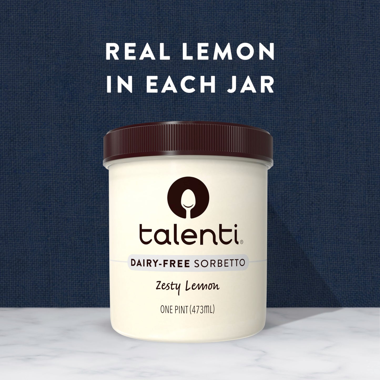Talenti Dairy-Free Sorbetto Zesty Lemon for Your Next Indulgence, with Real Lemon in Each Jar, 1 pint