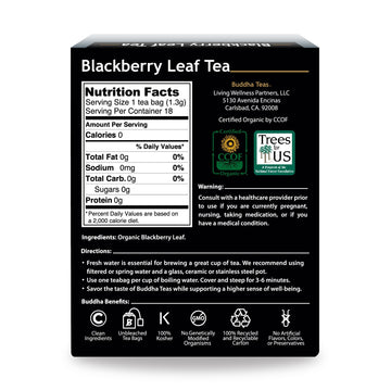 Buddha Teas Organic Blackberry Leaf Tea - 18 Bleach-Free Tea Bags, OU Kosher, USDA Organic