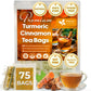 FRESHDRINKUS Premium Turmeric Cinnamon Tea Bags, 100% Natural, Vegan, 75 Count