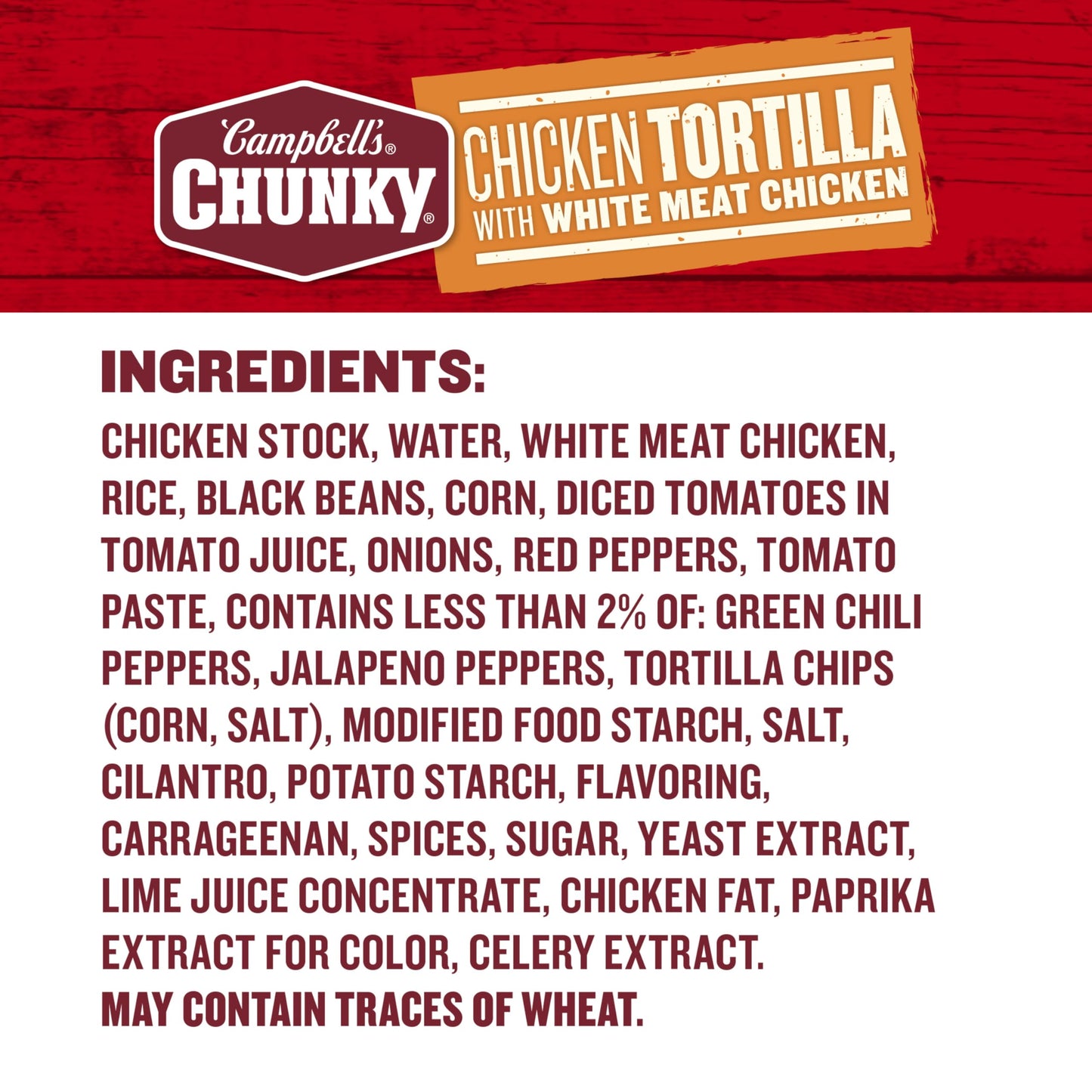 Campbell s Chunky Soup, Chicken Tortilla Soup with Grilled White Meat Chicken, 18.6 Oz Can (Case of 12)