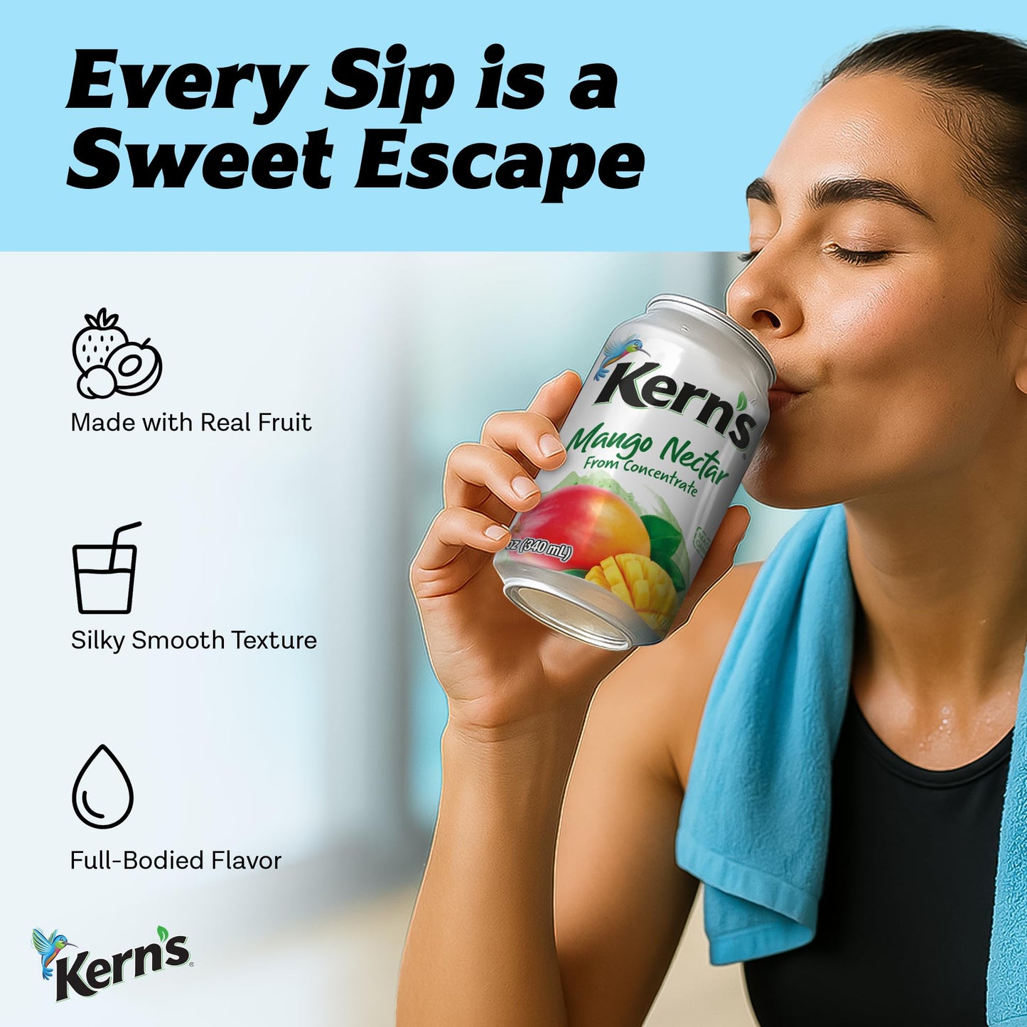 Kerns Mango Juice Nectar - Tropical Fruit Juice Concentrate - 11.5 Fl Oz (Pack of 24)