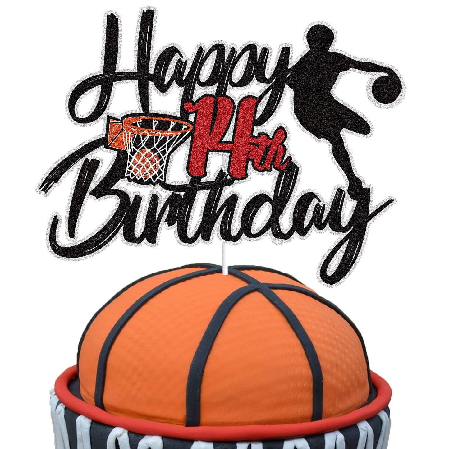 Basketball Happy 14Th Birthday Cake Topper 14 Fourteen Years Old Basketball Player Scene Cake Decoration Sport Theme Fourteenth