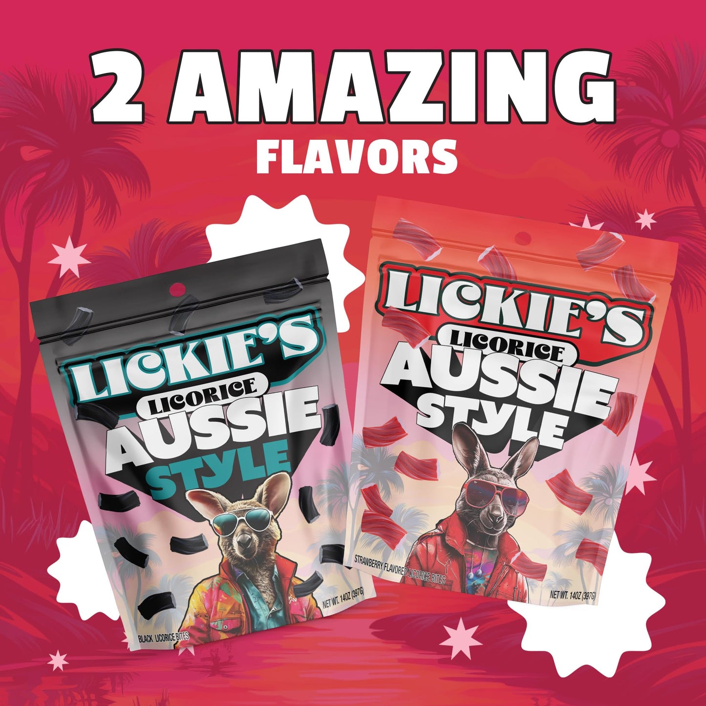Lickies Licorice Red Licorice | 14 Ounce | Soft & Chewy Australian Licorice Candy Twists | Fancy Licorice Candy | Aussie Style G