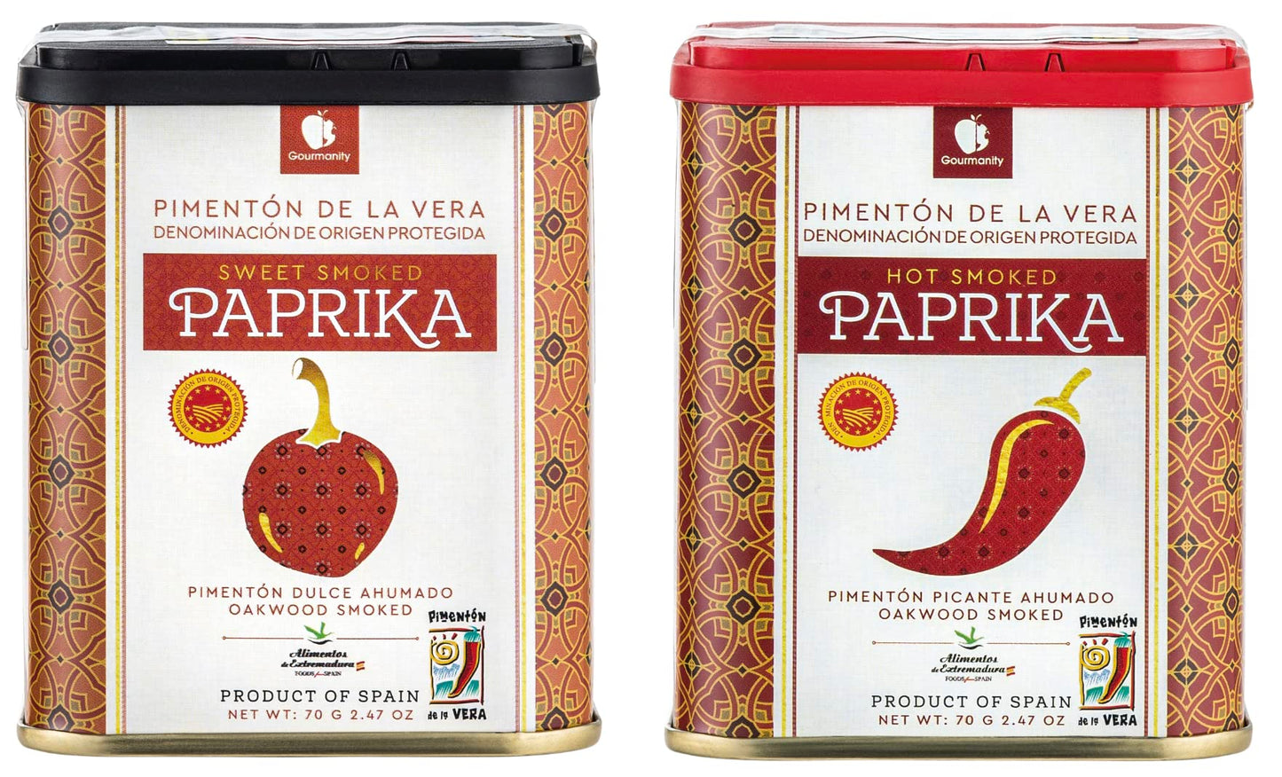 Gourmanity Smoked Paprika Powder Twin Pack, 2.5 oz, Kosher, Gluten Free, Premium Oak Wood Smoked Seasoning