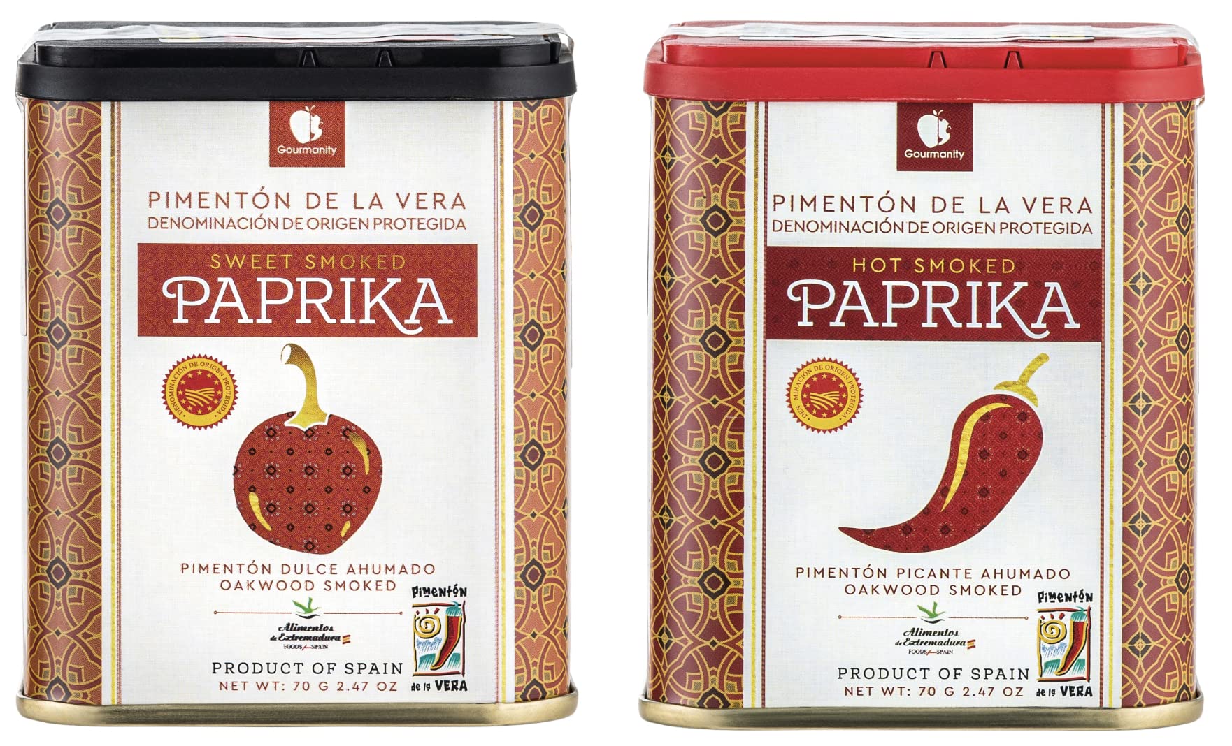 Gourmanity Smoked Paprika Powder Twin Pack, 2.5 oz, Kosher, Gluten Free, Premium Oak Wood Smoked Seasoning