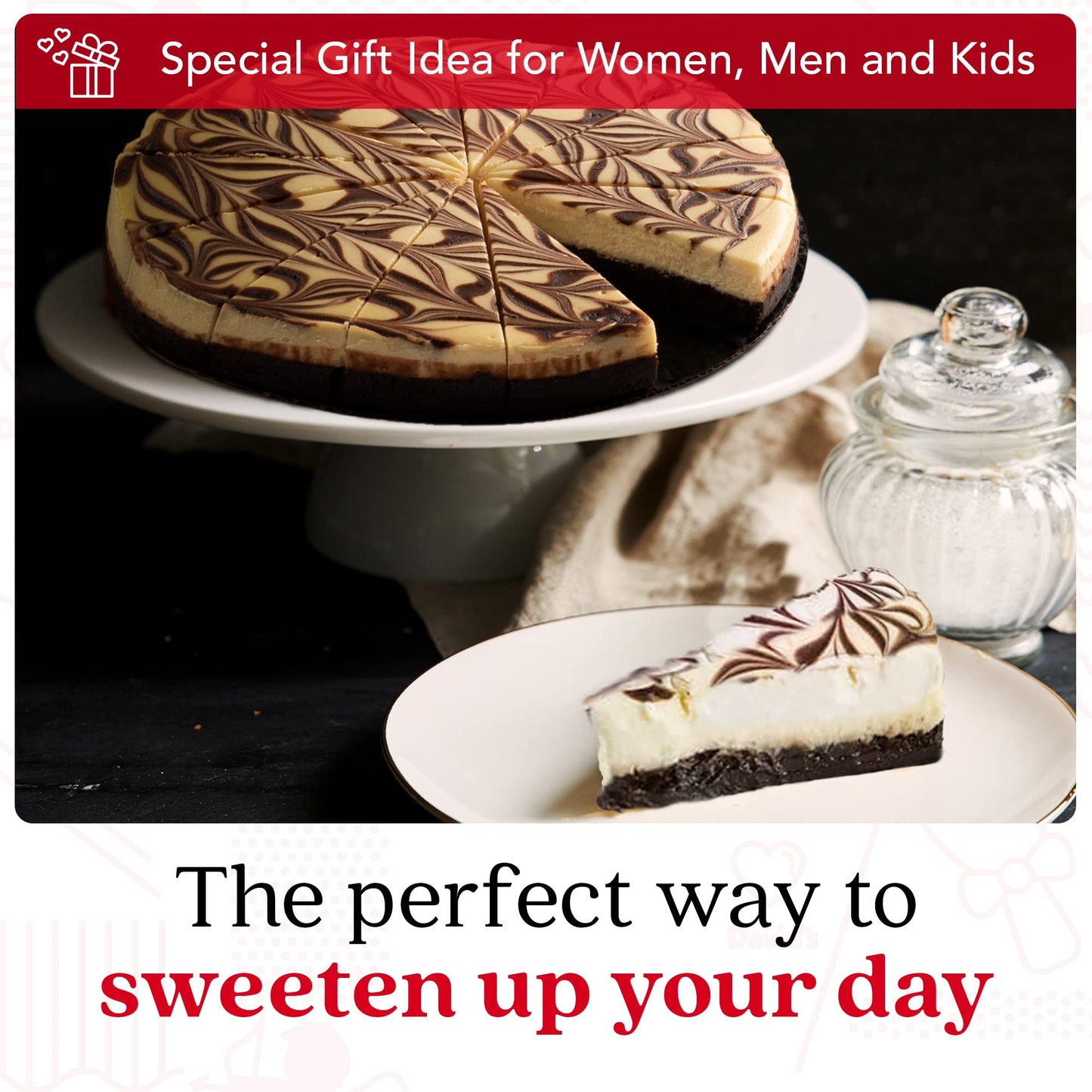David'S Cookies Marble Truffle Cake 10'' - No Sugar Added Pre-Sliced 14 Pcs. Creamy Cake, Fresh Bakery Dessert Great Gift Idea