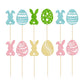 24Pcs Happy Easter Cupcake Toppers Glitter Cute Bunny Egg Cake Decorations Bunny Rabbit Cake Picks For Easter Spring Theme Babys