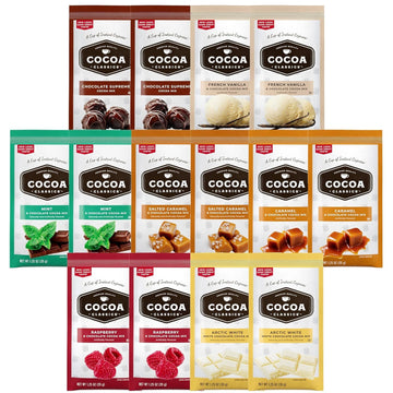 Evas Gift Universe Hot Cocoa Mix Gift Set – 14 Count, 7 Flavors – Cozy Chocolate Sampler for Students, Coworkers, Teens & Family