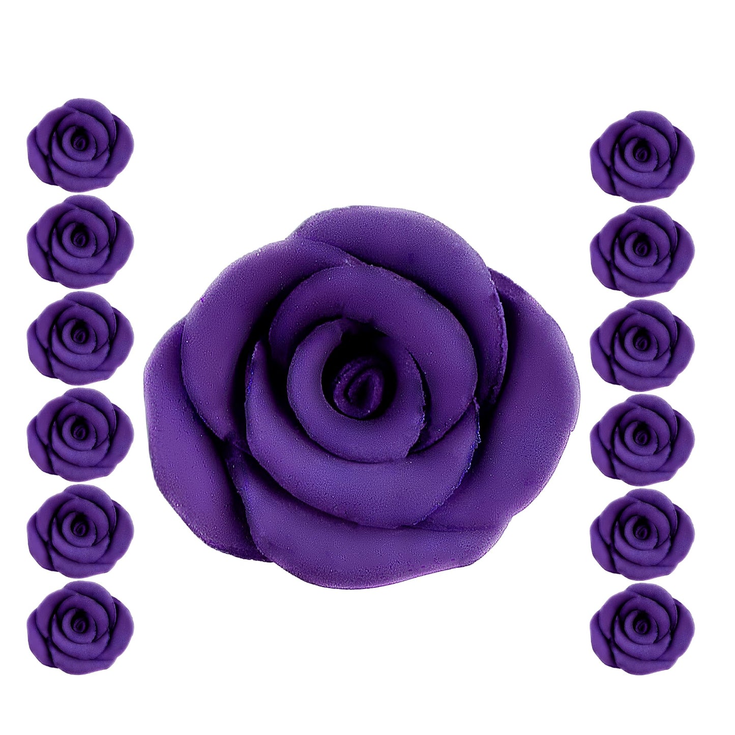 Confect Edible Rose Topper -Edible True Purple Rose Toppers For Cake & Cupcake - Edible Roses For Desserts- Vegan, Gluten-Free,