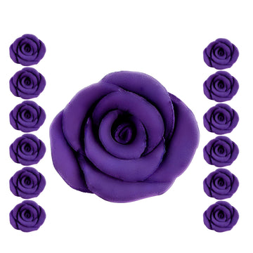 Confect Edible Rose Topper -Edible True Purple Rose Toppers For Cake & Cupcake - Edible Roses For Desserts- Vegan, Gluten-Free,
