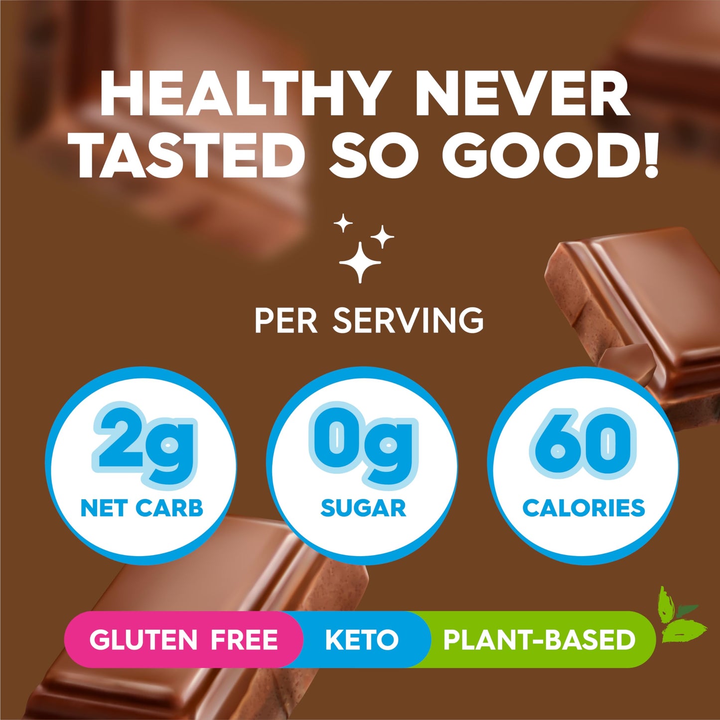Simply Desserts Chocolate Protein Powder, Sugar-Free, 6-Pack - Plant-Based Protein Boost for Vegan Puddings, Baked Goods, Shakes