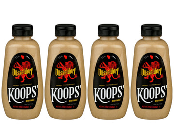 KOOPS Dusseldorf Mustard - German-Style Bratwurst Mustard, Gluten-Free, Kosher, 12 Oz, Pack of 4