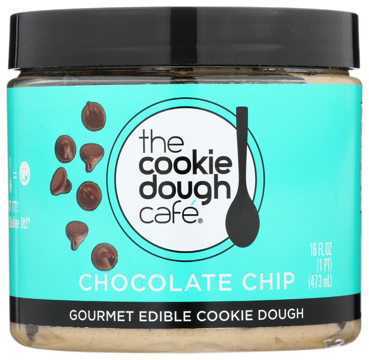 The Cookie Dough Cafe Gourmet Edible Cookie Dough, Chocolate Chip, 16 Fl Oz (Pack Of 8)