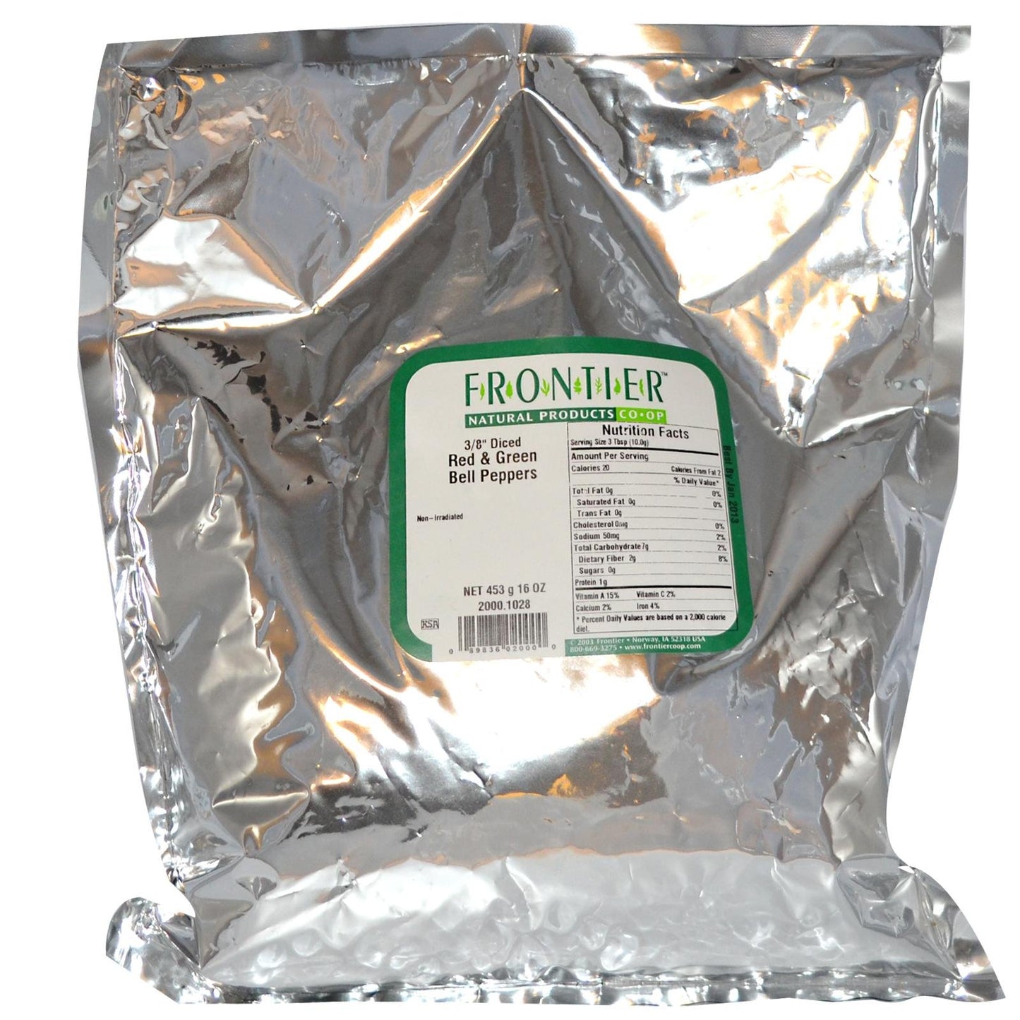 Frontier Co-op Bell Peppers, Red and Green, 3/8 Diced, Kosher | 1 lb. Bulk Bag | Capsicum annuum