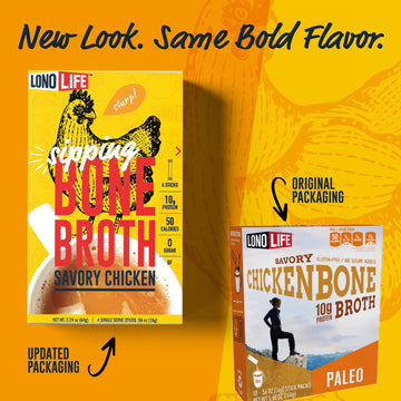 Lonolife Chicken Bone Broth Powder Mix | 10G Protein | Collagen-Rich, Keto & Paleo Friendly | Natural Ingredients | 8Oz Bulk Con