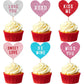 24 Pcs Valentine'S Day Heart Cupcake Toppers Glitter Double Layers Xoxo Sweet Love Be Mine Kiss Me Miss You Cupcake Picks Decora