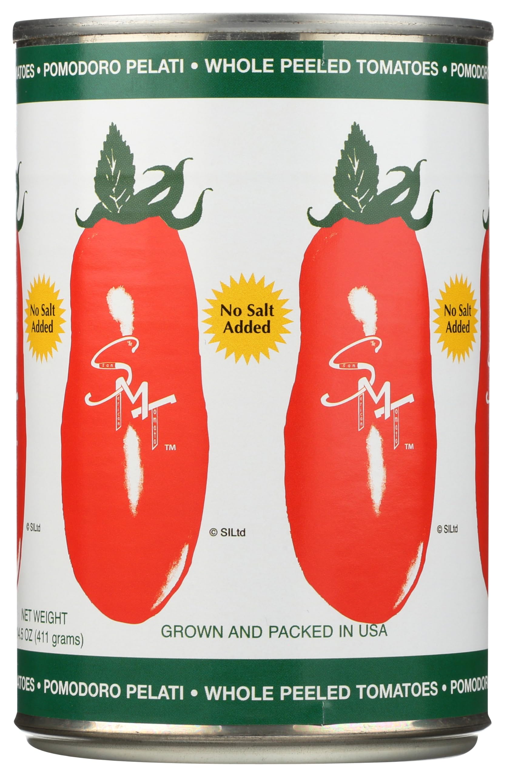 San Merican Tomato No Salt Added Whole Peeled Tomatoes, 14.5 Oz