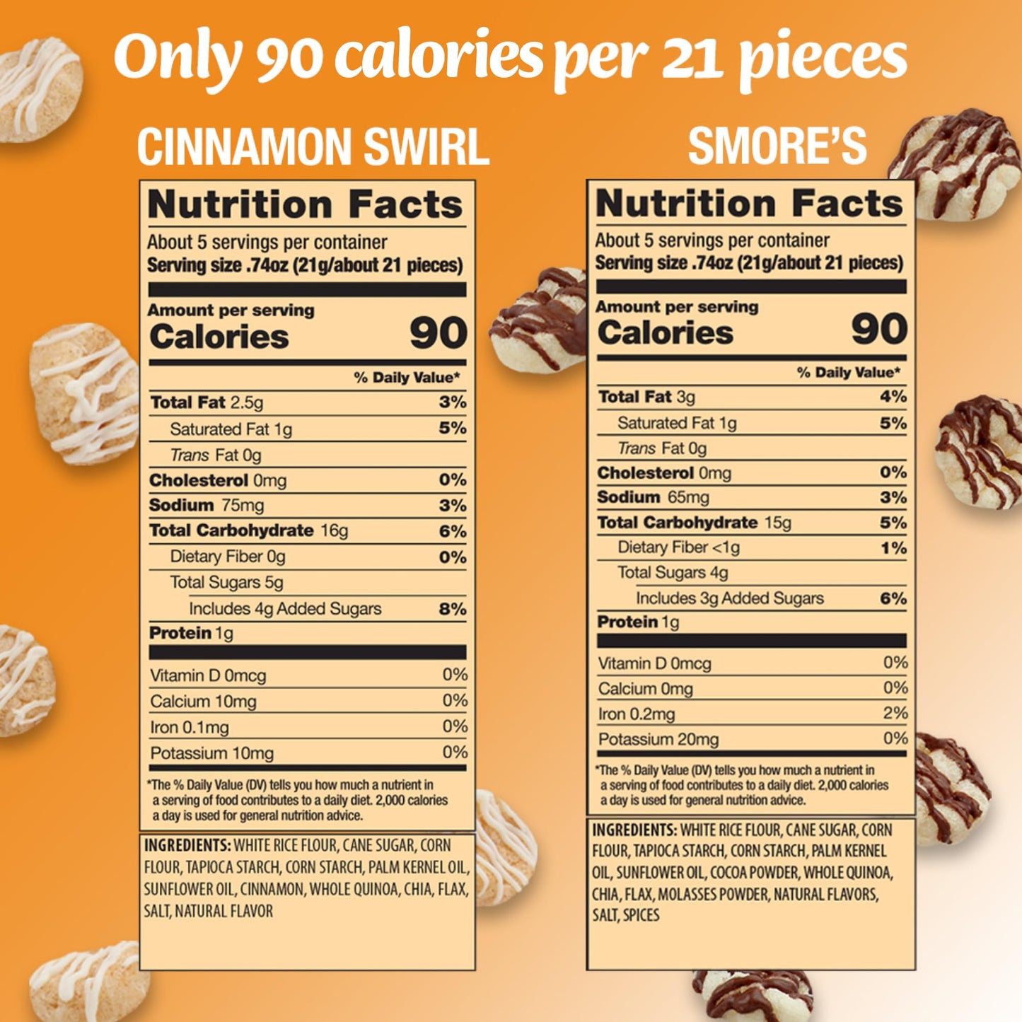 Drizzilicious Mini Rice Cakes - Rice Crisps, Healthy Snack For Adults And Kids, Flavored Rice Cakes, Vegan, Gluten Free, 90 Calo