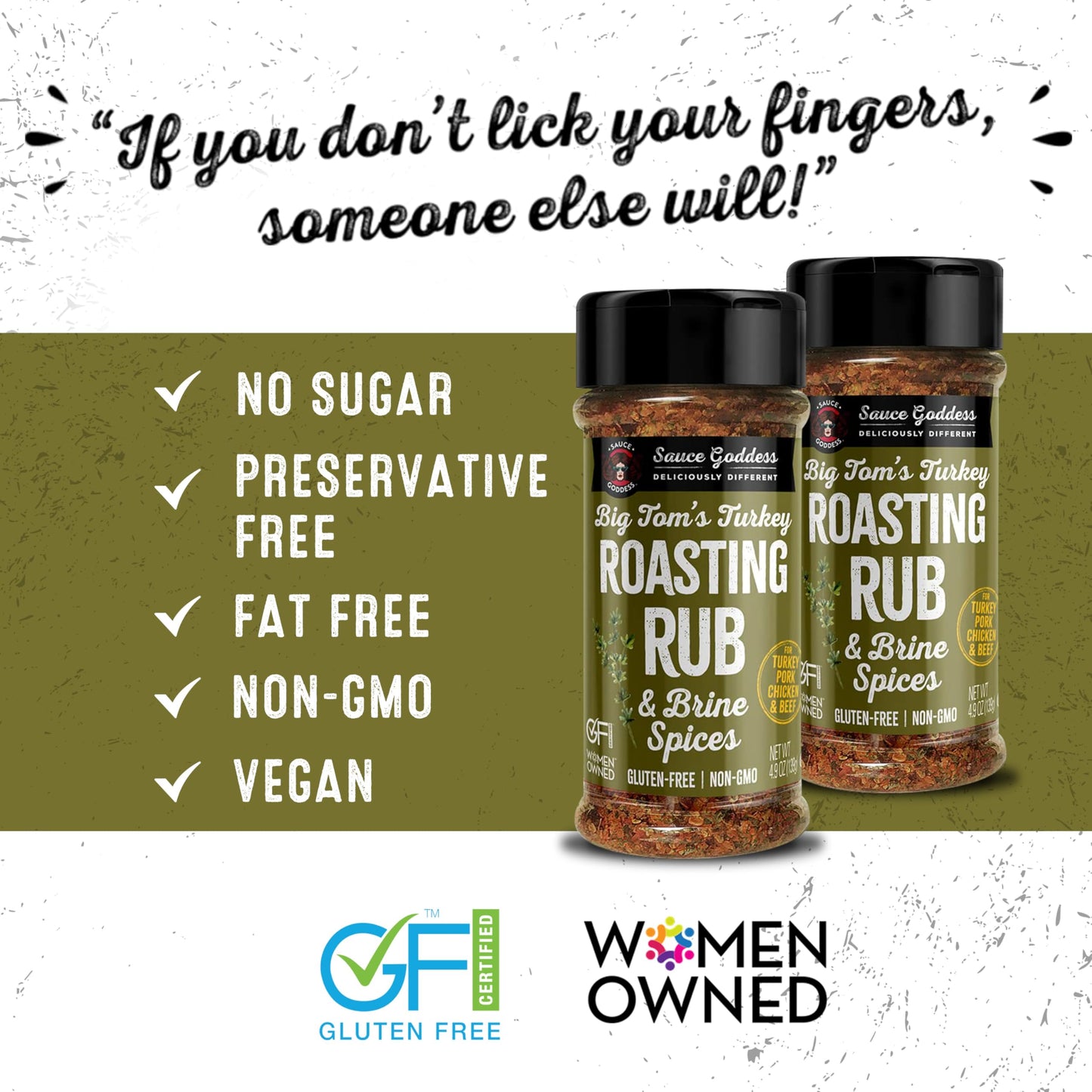 Sauce Goddess Big Tom's Turkey Roasting Rub and Brine Spices Shaker (2-Pack) - Gluten-Free, Seasonings and Spices for Cooking Tu