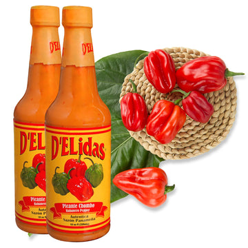 Delidas Habanero Hot Sauce, Natural Habanero Pepper Hot Sauce, Chombo Picante Sauce #1 In Panama, Non-Gmo, Keto Friendly Food Habanero Sauce, 10 Fl Oz (Pack Of 2)