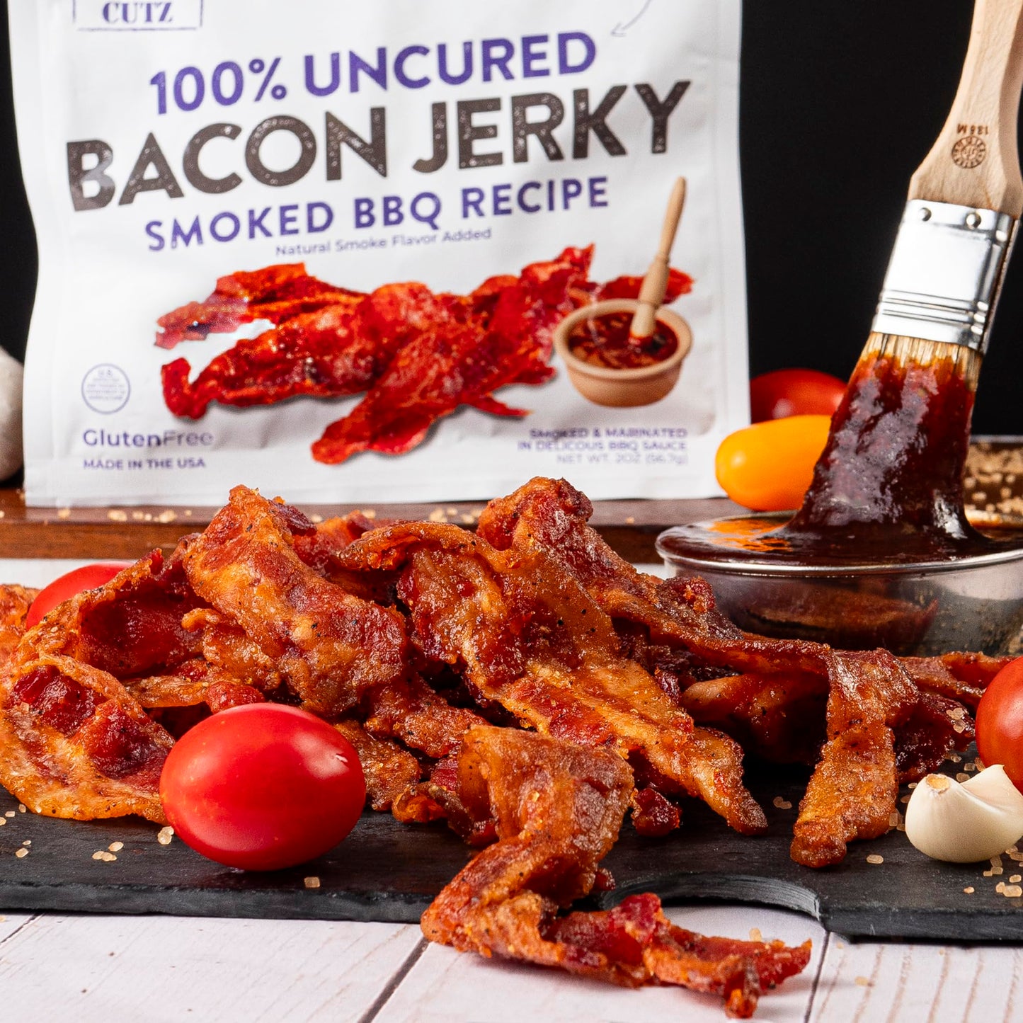 Bacon Jerky Variety Pack & Jerky Gift Basket for Men | Tender  Flavorful  Easy to Chew Craft Jerky w/up to 24g Protein Per Bag  Carnivore Diet  High Protein  Healthy Snack for mature-themeds (5 Bags)