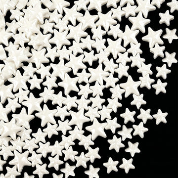White Star Sprinkles for Cake Decorating, 4.6 oz Edible White Sprinkles for Baking Cupcake Cookies Ice Cream