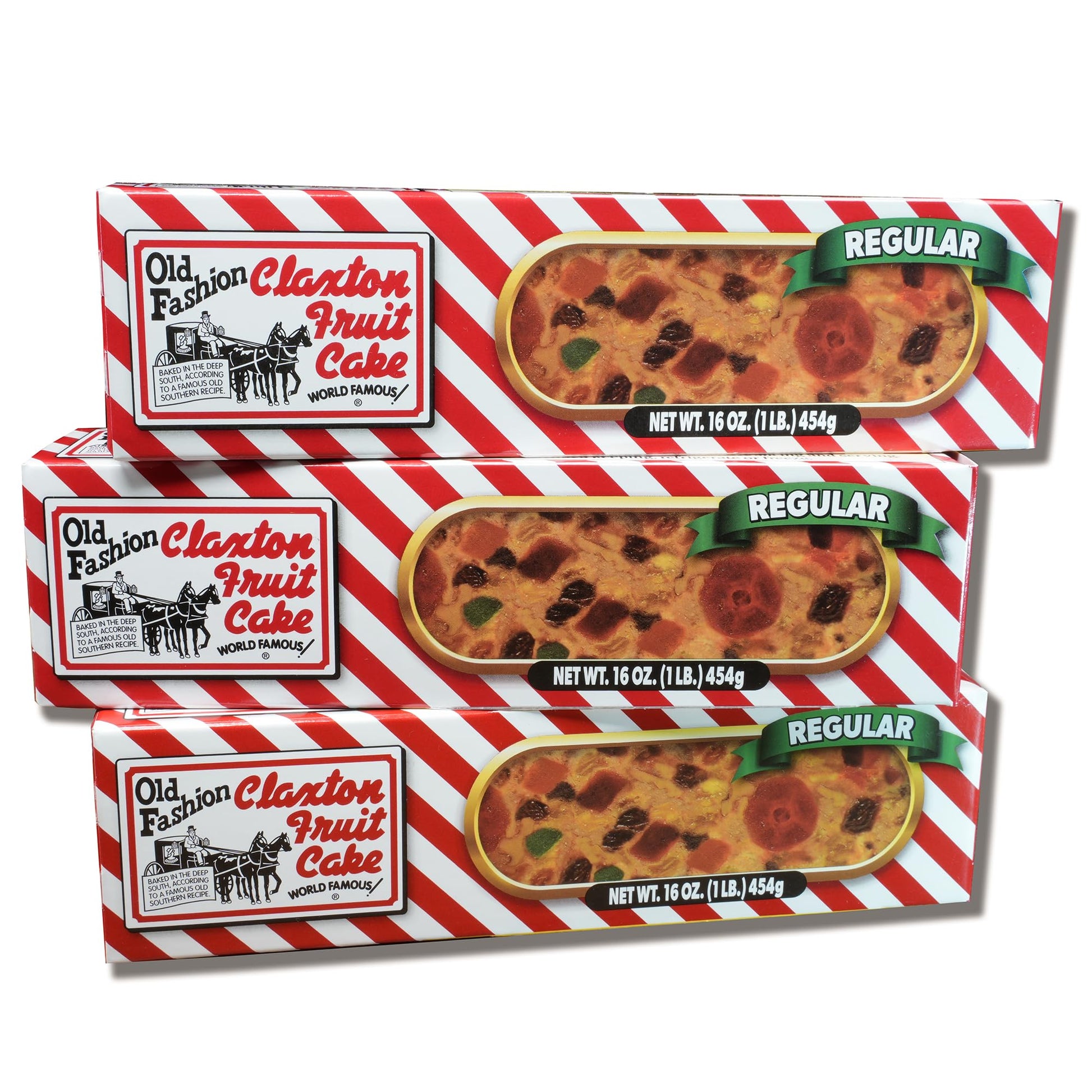 Claxton Fruit Cake - Traditional Holiday Fruitcake - 3 Pack - 16 Ounce (Pack of 3) - Old Fashioned Recipe in Gift Cartons