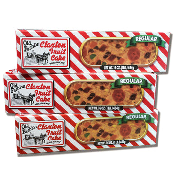 Claxton Fruit Cake - Traditional Holiday Fruitcake - 3 Pack - 16 Ounce (Pack of 3) - Old Fashioned Recipe in Gift Cartons