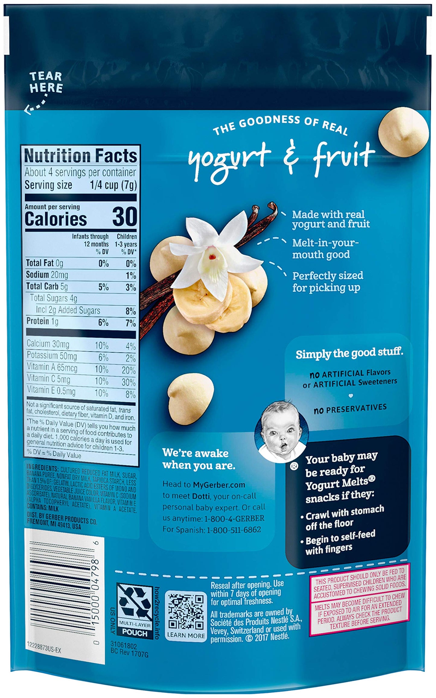Gerber Snacks For Baby Yogurt Melts (Banana Vanilla)