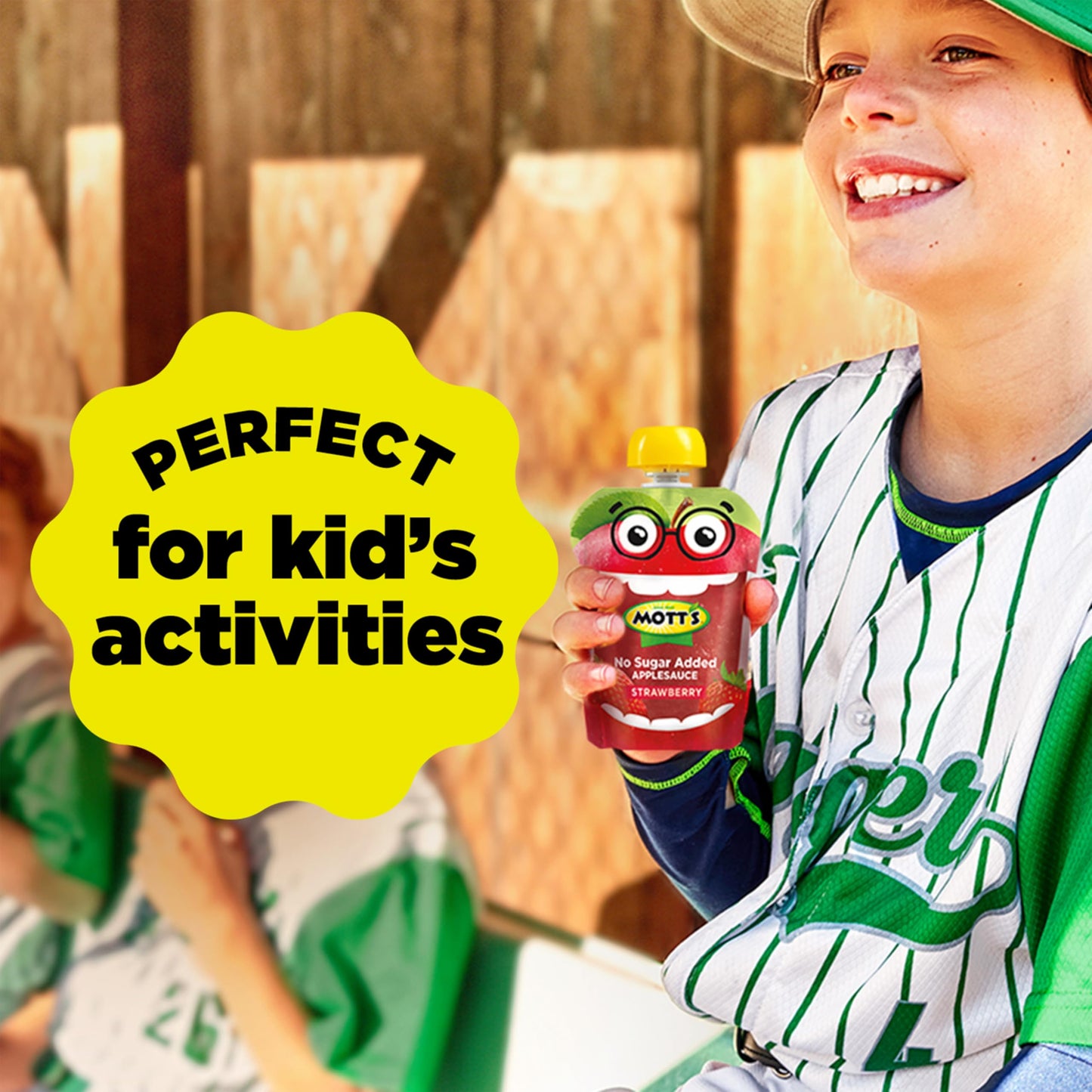 Motts No Sugar Added Strawberry Applesauce, 3.2 oz clear pouches, 12 count