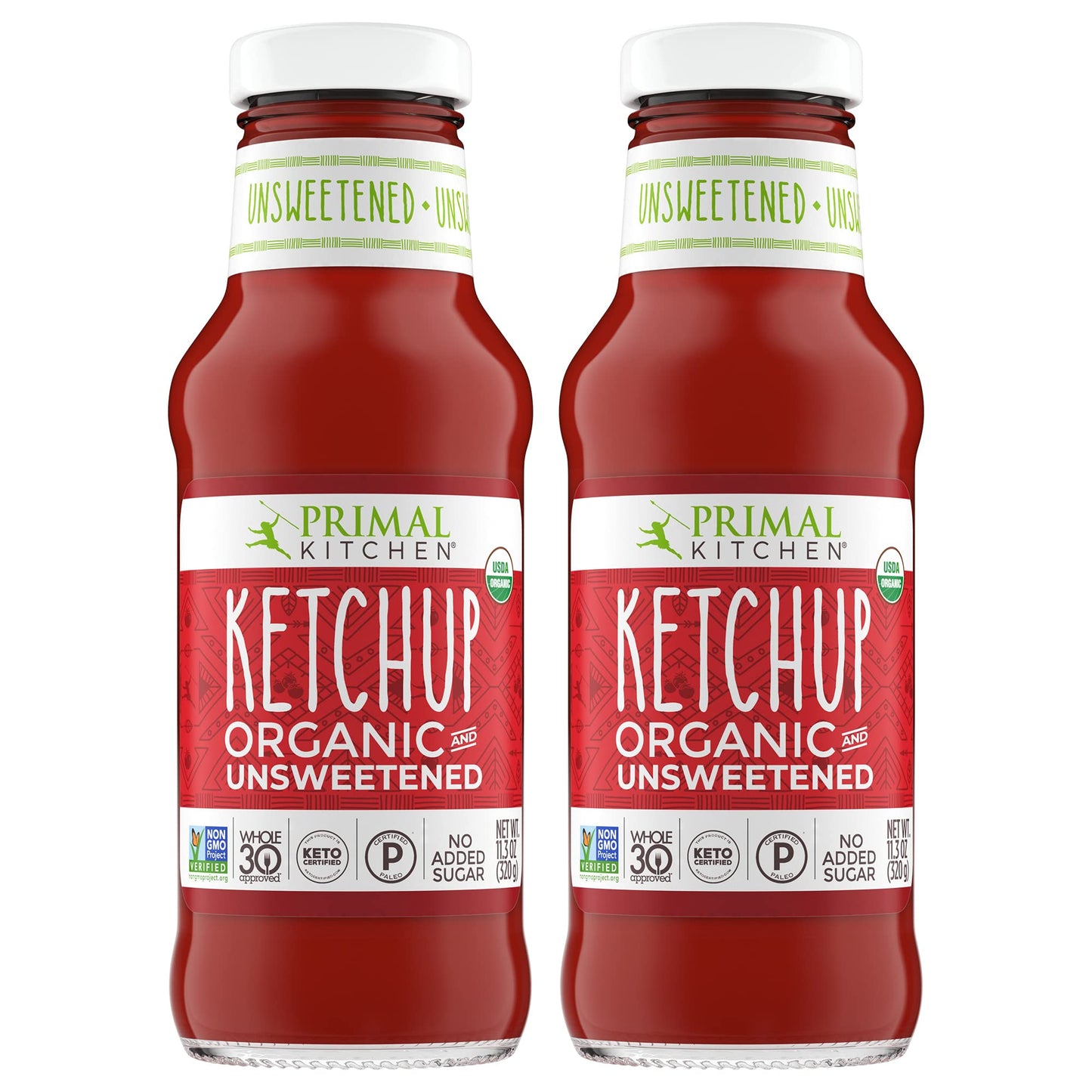 Primal Kitchen Organic Unsweetened Ketchup, No Cane Sugar Or Artificial Sweeteners, 11.3 Oz, Pack Of 2