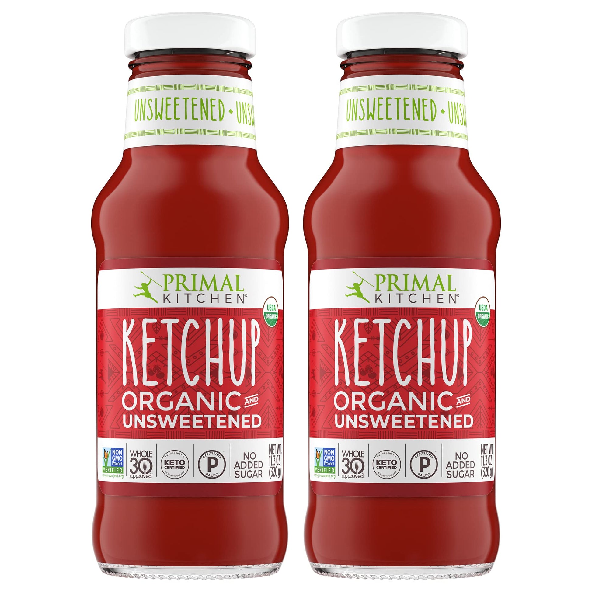 Primal Kitchen Organic Unsweetened Ketchup, No Cane Sugar Or Artificial Sweeteners, 11.3 Oz, Pack Of 2