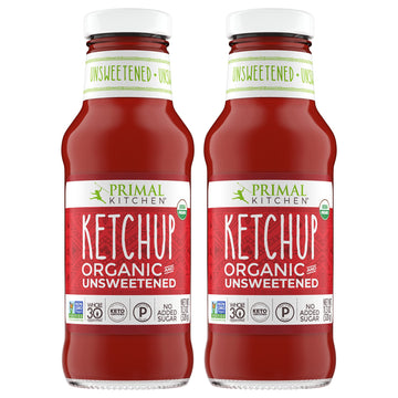 Primal Kitchen Organic Unsweetened Ketchup, No Cane Sugar Or Artificial Sweeteners, 11.3 Oz, Pack Of 2