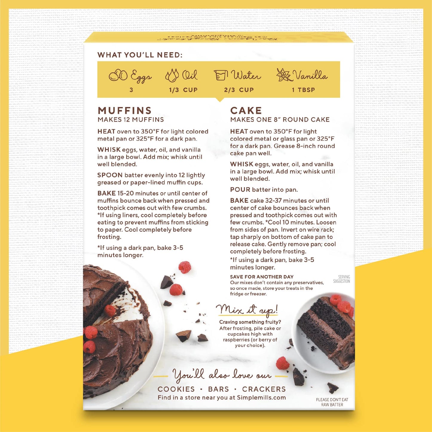 Simple Mills Almond Flour Baking Mix, Chocolate Muffin & Cake Mix, Gluten Free, Plant Based, 11.2 Ounce (Pack of 3)