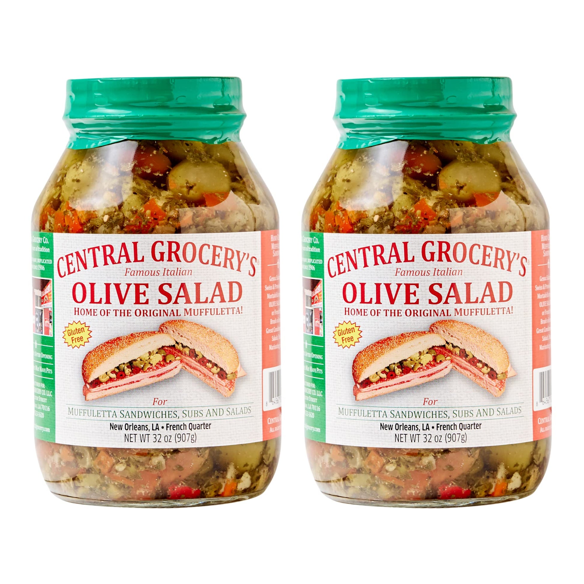 Central Grocery Olive Salad - 32 Oz (Pack Of 2) Perfect For Muffulettas, Sandwiches, Pizza Toppings, Pastas, Hot Dog Topper, Sal