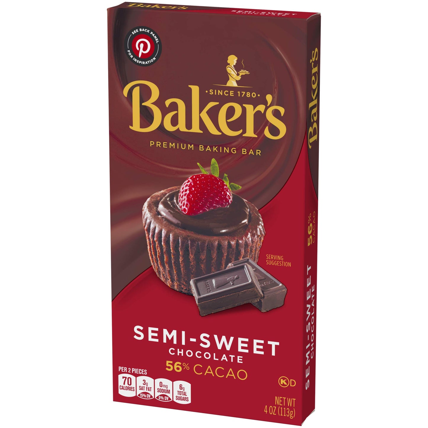 Bakers Semi-Sweet Chocolate Baking Bar, 4 oz Boxes, Pack of 12