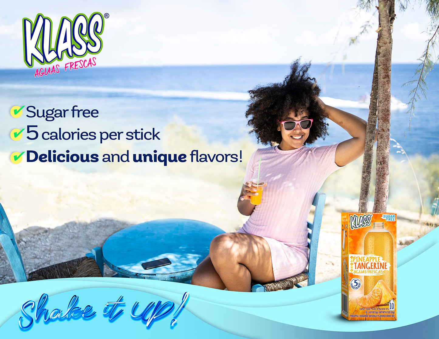 Drink Mix Pineapple Tangerine | Klass Aguas Frescas | Sugar Free! (Pack of 4, 40 Count Powder Stick Packs) Shake it up! The new