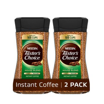 Nescaf   Taster'S Choice Instant Coffee, Light Medium Roast, Decaf House Blend, 2 Jars (7 Oz Each)