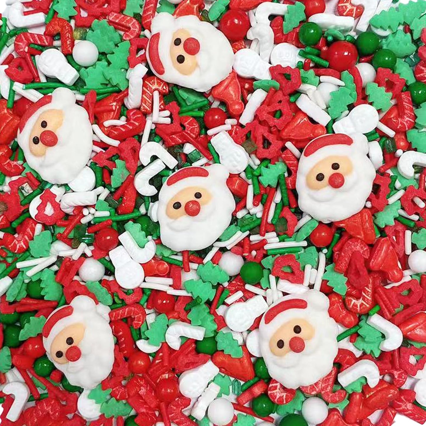 Sentovac Christmas Santa Claus Tree Sprinkle Red Green Mix Sprinkles Edible for Cake Decorating Cookie Cupcake Topper Baking Dec