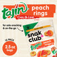 Snak Club Tajin Peach Rings Gummy Candy, Fruit Candy Gummies with Chili and Lime Seasoning, Mild, Gluten-Free and Vegan Snacks,