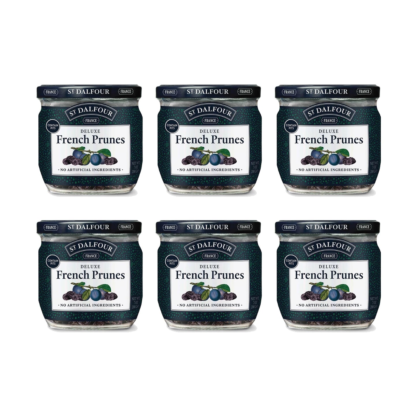 St. Dalfour Deluxe French Prunes - 7oz - All Natural, No Sulfites, Preservatives or Artificial Ingredients - Made in France - Pa
