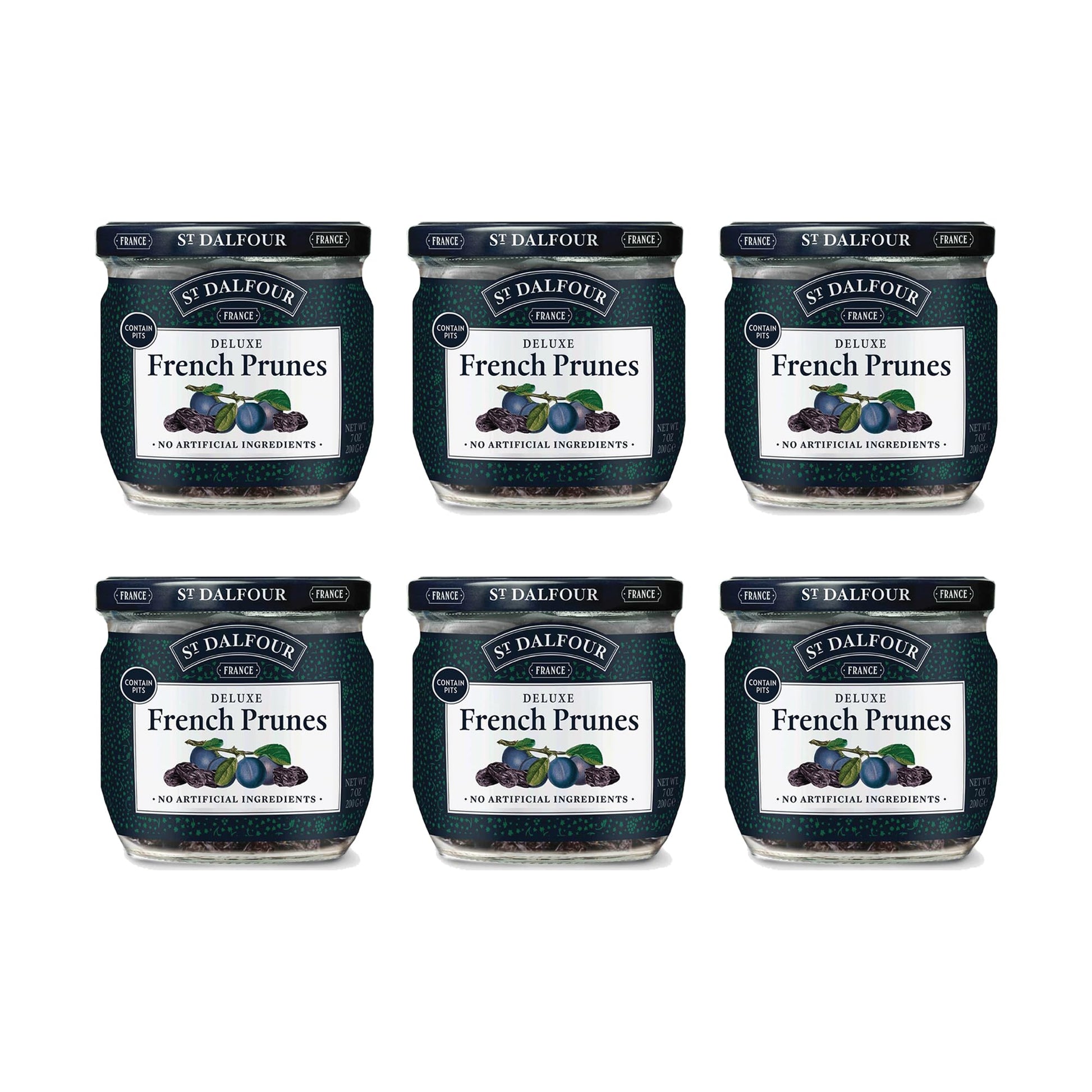 St. Dalfour Deluxe French Prunes - 7oz - All Natural, No Sulfites, Preservatives or Artificial Ingredients - Made in France - Pa
