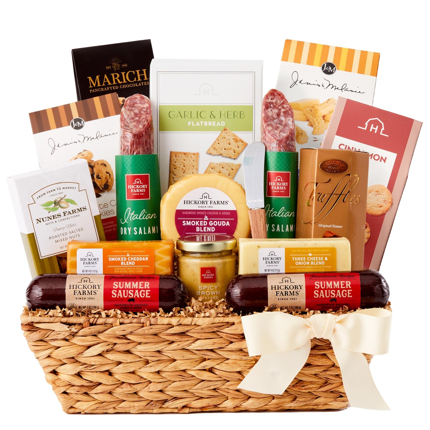 Hickory Farms Deluxe Charcuterie Meat And Cheese Gift Basket | Summer Sausage | Fathers Day | Mothers Day | Easter | Christmas | Holiday | Housewarming |Care Package?