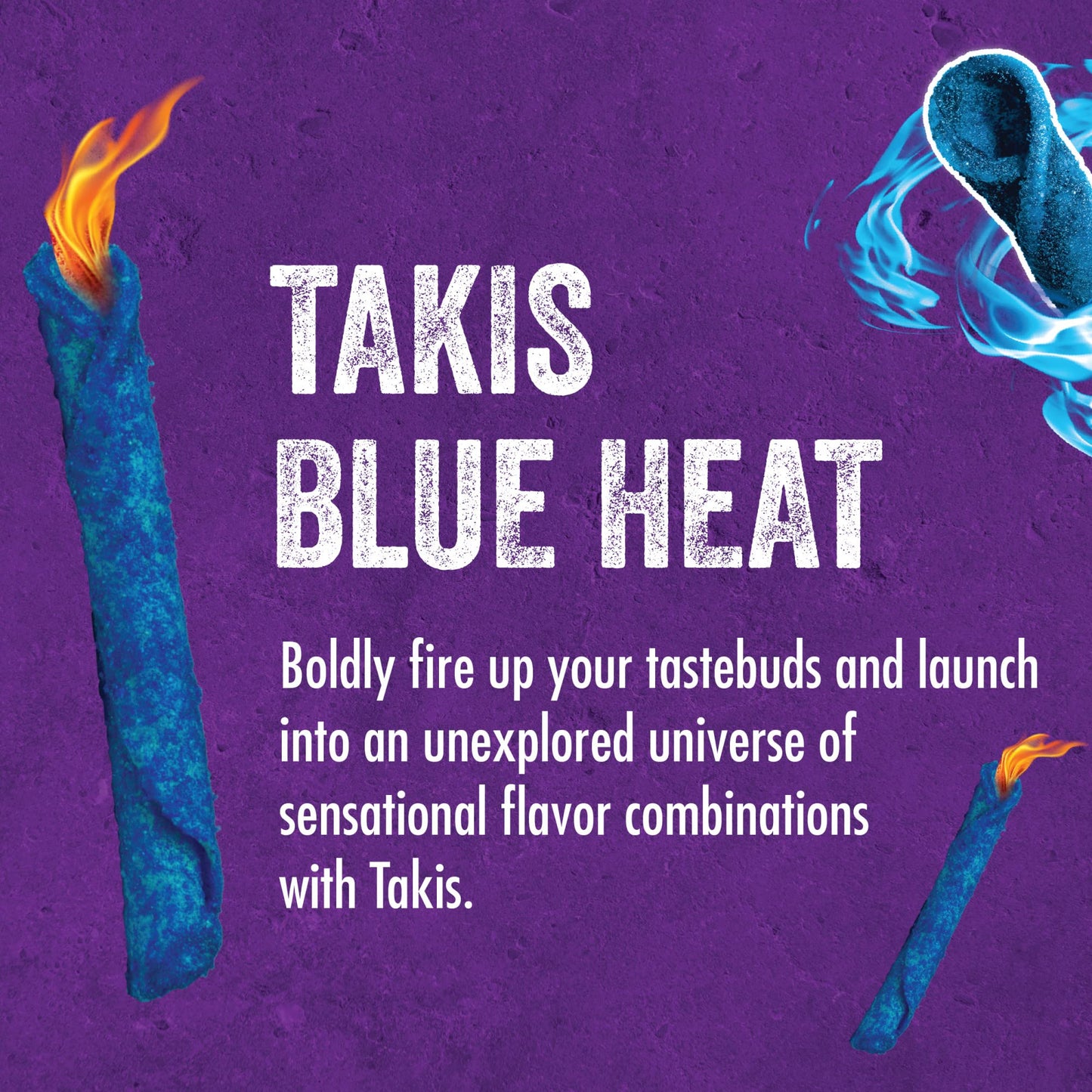 Takis Blue Heat Rolled Tortilla Chips, Hot Chili Pepper Flavor, 6 Count, 4 Ounces Each, Net Weight 24 Ounces