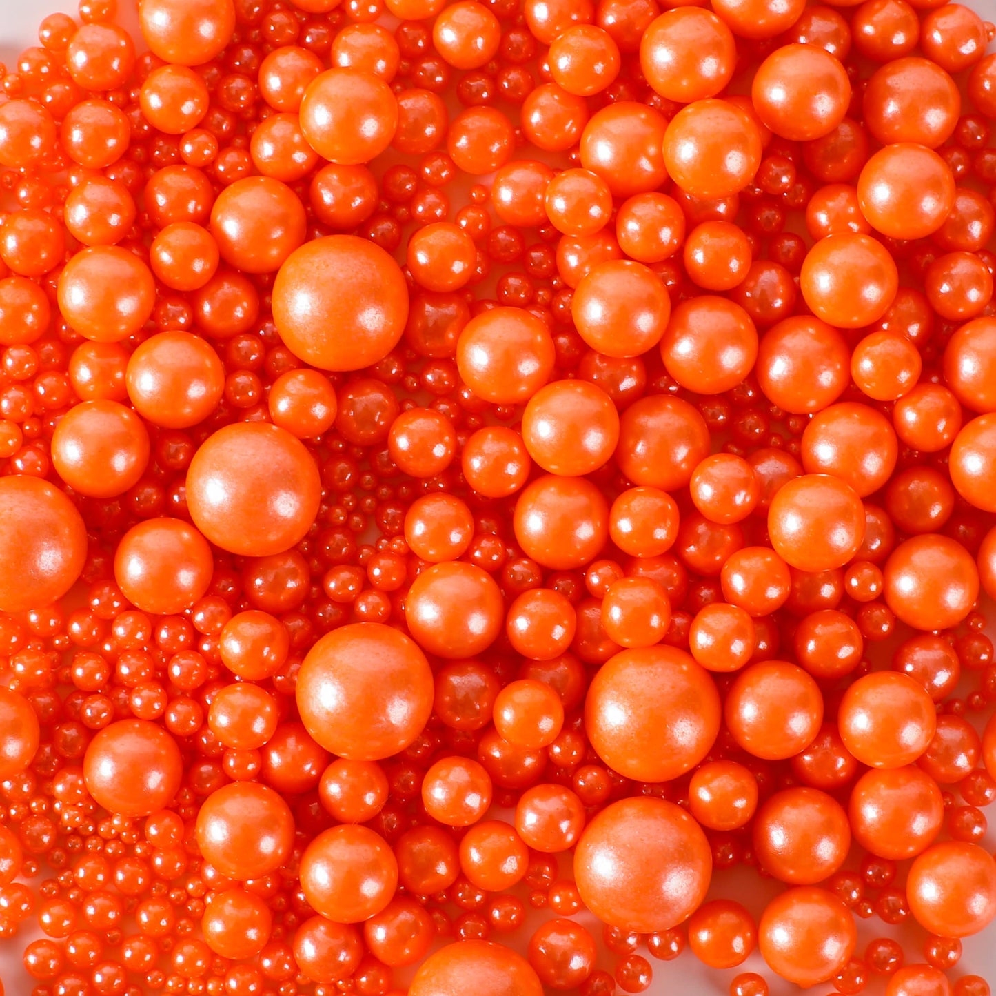 KASVAN Orange Pearl Sugar Sprinkles - Edible Cake Decorations, 130g, Mix Size, Ice Cream Toppings, Wedding & Party Supplies