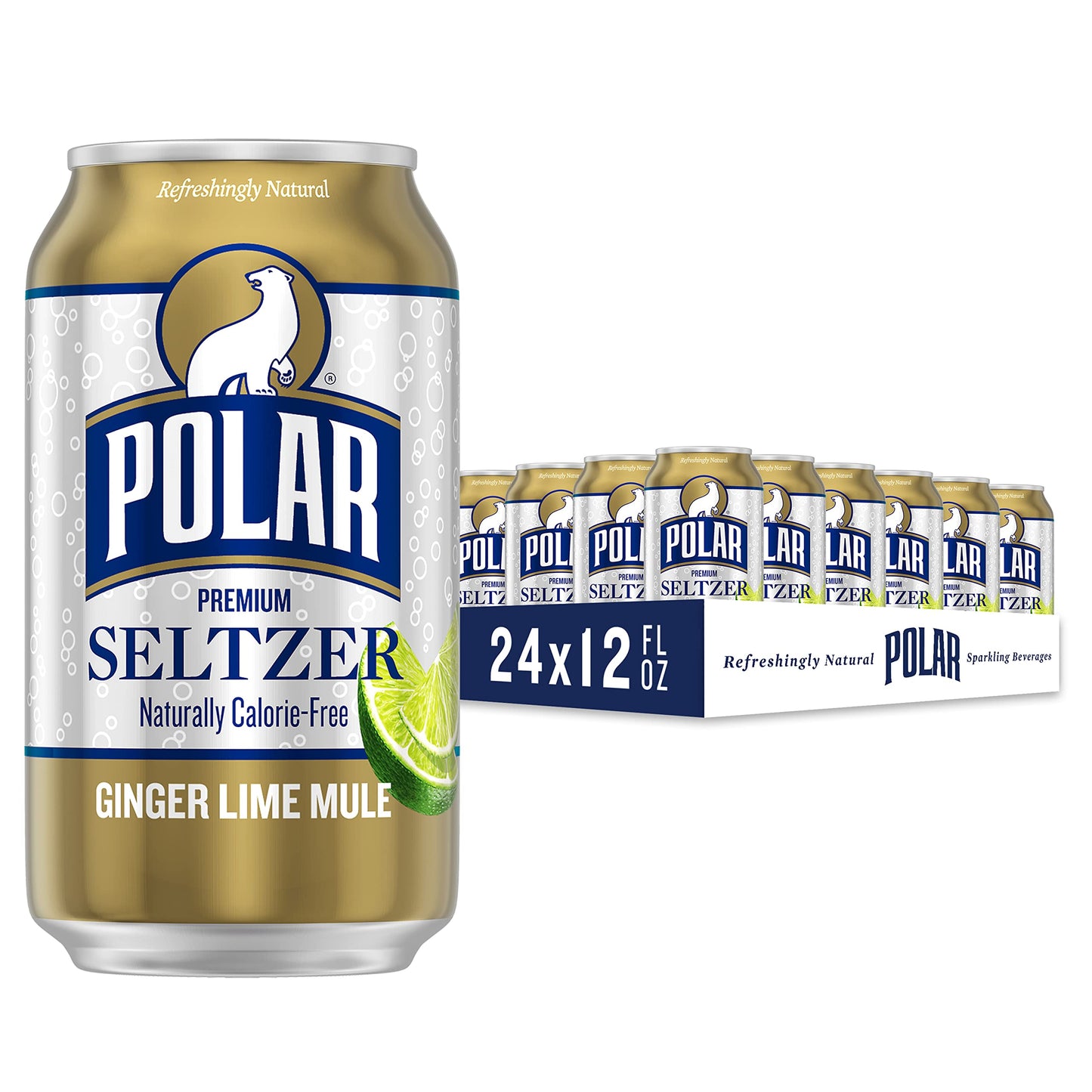 Polar Seltzer Water Flavor Blendger Lime Mule  12 Fl Oz Cans  24 Count (3 Packs Of 8)