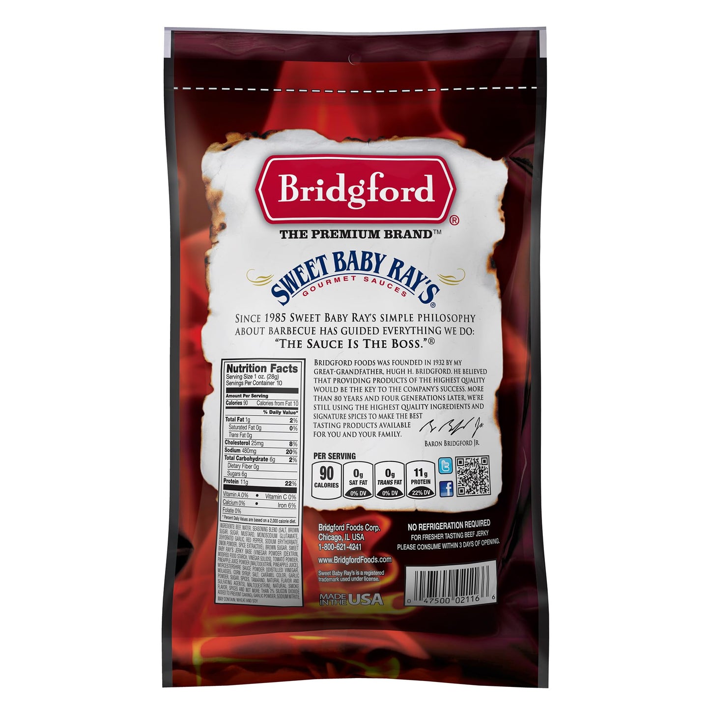 Bridgford Beef Jerky Roasted Garlic - 10 oz Pack of 4 - High Protein, Ready-to-Eat Snack