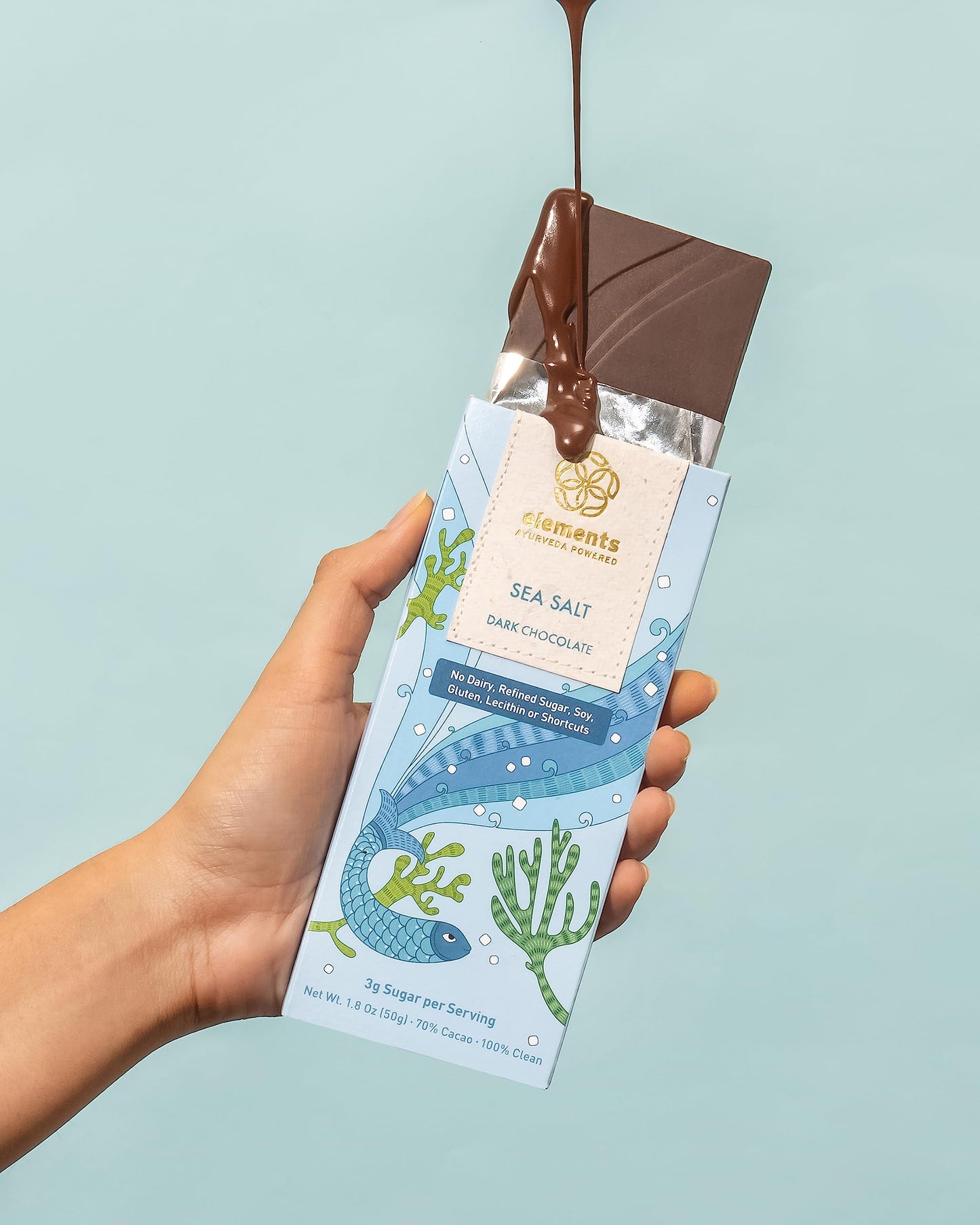 Elements Truffles Sea Salt Bar W/Turmeric - Heavy Metal Tested- Dairy Free Chocolate Bar - Paleo, Gluten Free, Non-Gmo, Raw & Or